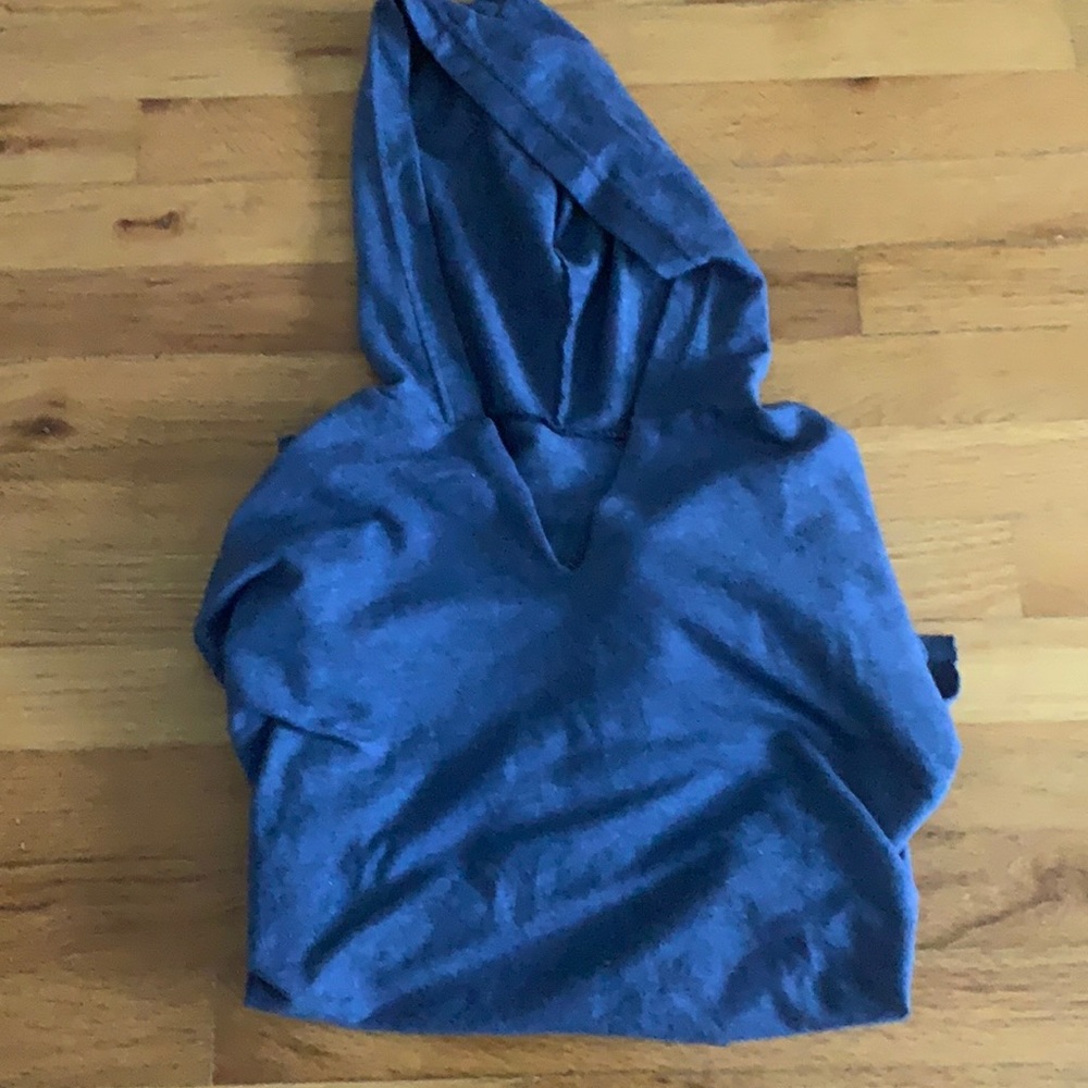 Blue shirt with hood